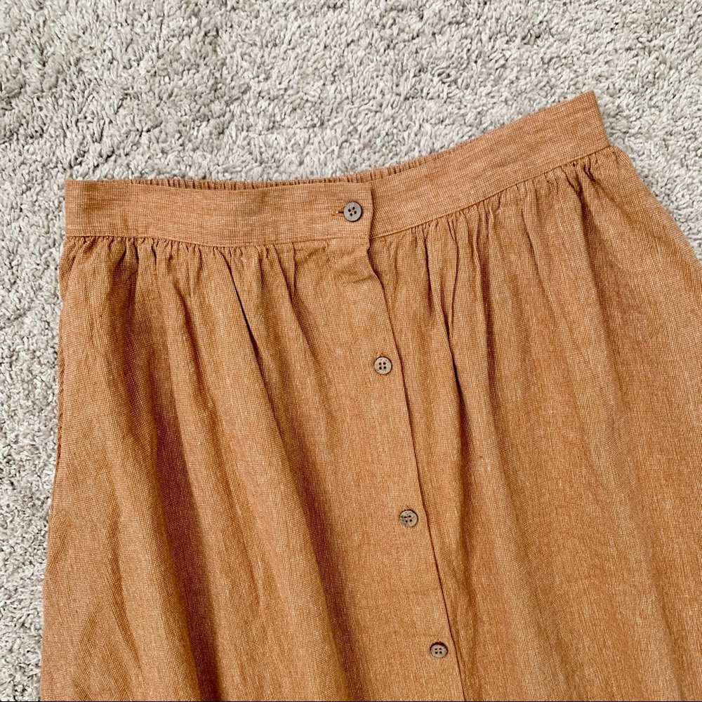 Rylee + Cru Oceanside Orange Linen Blend Skirt - Picture 4 of 8